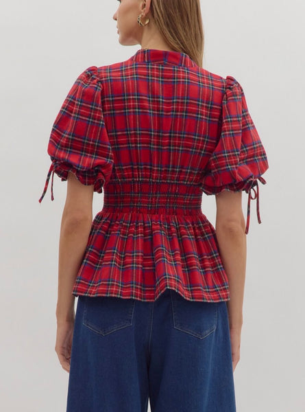 Eloise Zip Up Top - Red