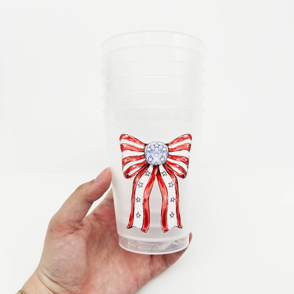 Patriotic Bow Party Cup Set