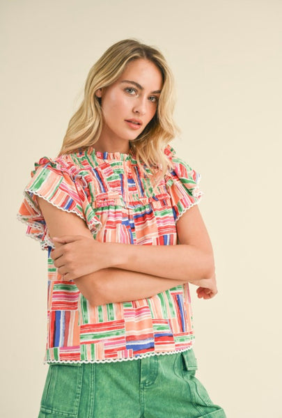 Elena Flutter Sleeve Blouse