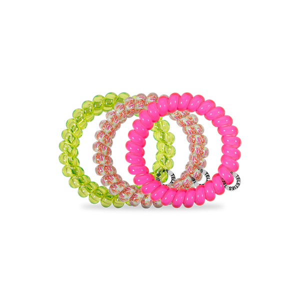 TELETIES - Spiral Hair Coils - Tropical Punch Hair Ties - Large