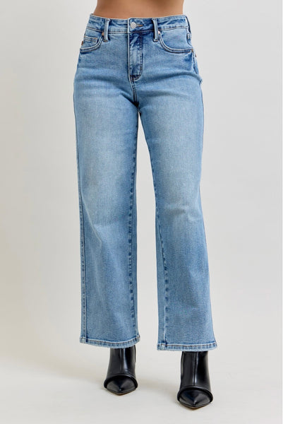 Judy Blue - Bella Mid Rise Petite Straight Ankle Denim