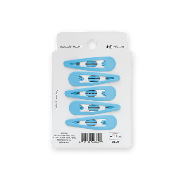 TELETIES - Snap Clip - Hampton Bay - 6 Count