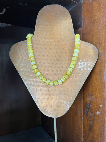 The Amber Beaded Necklace - Yellow