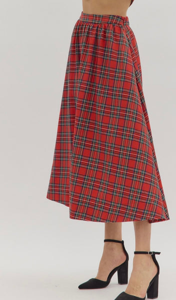 Ruby Midi Skirt Set - Red