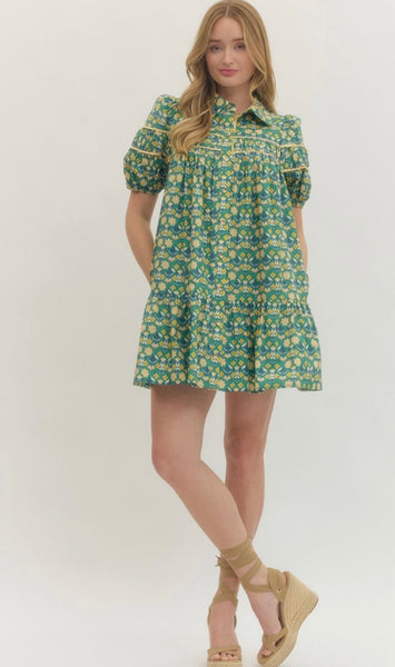 Juliette Mini Dress - Green