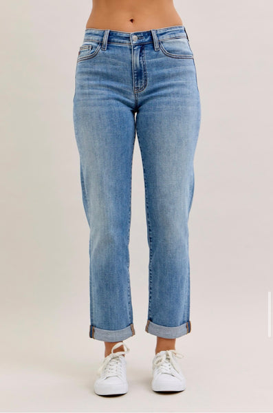 Judy Blue - Caroline Mid Rise Boyfriend Denim