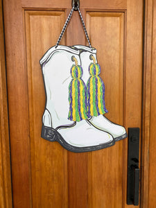 Lovely Reese - Mardi Gras Boots Door Hanger