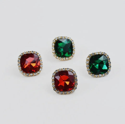 [PREORDER] Holiday Shine Stud Earrings - Green