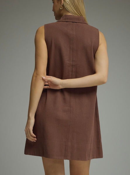 Logan Mini Dress - Brown
