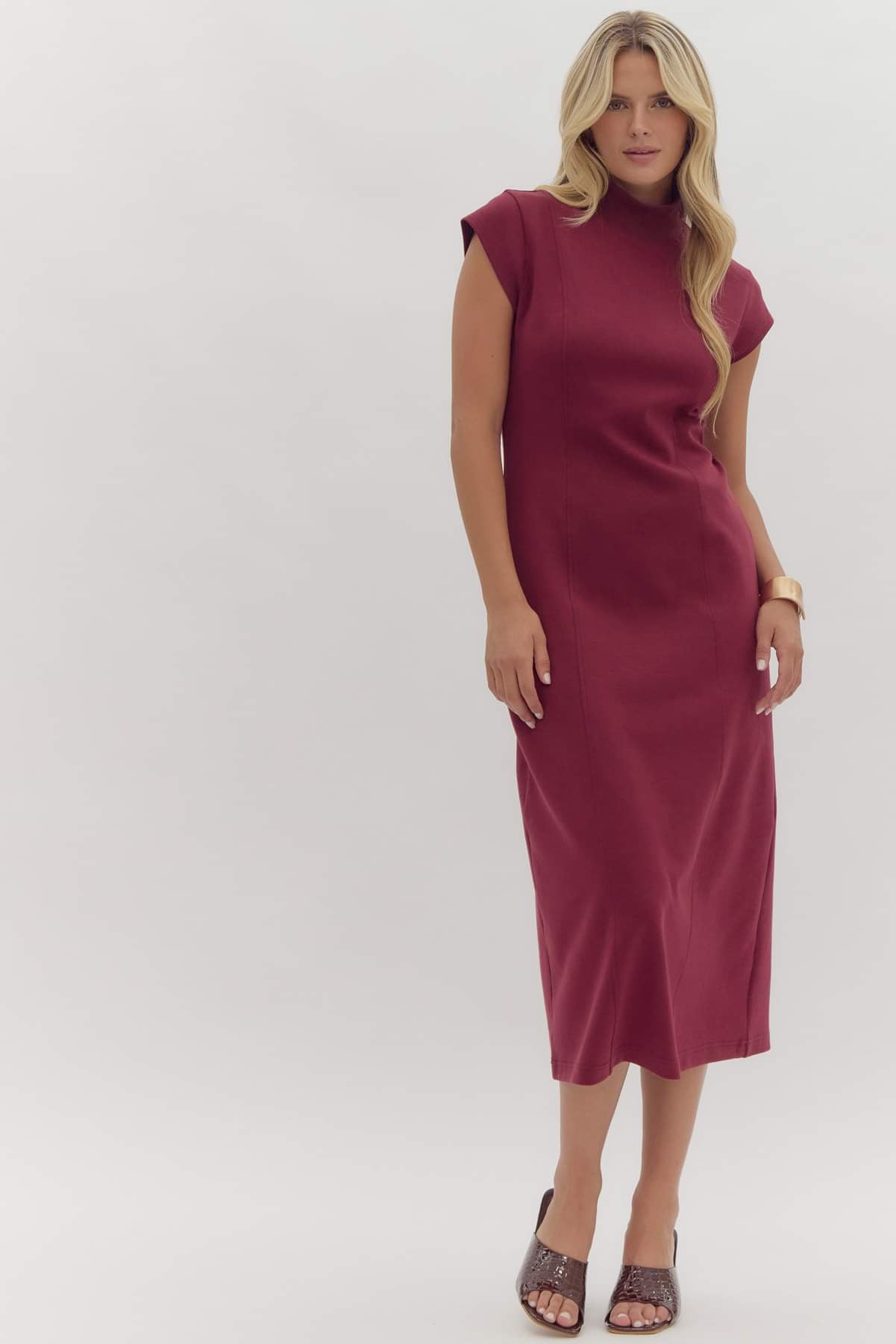 Magnolia Midi Dress - Wine