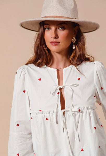 Clay St Heart Embroidered Blouse