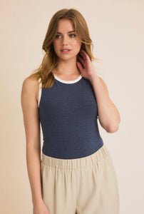 Luna Sleeveless Bodysuit - Navy