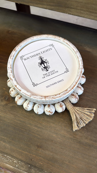 Southern Lights Candles - Beadzie Bowl - White