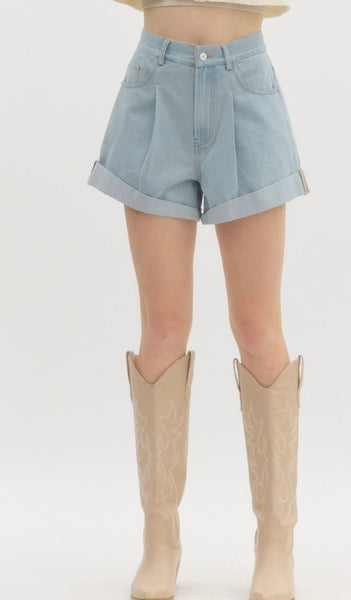 Finch St Denim Shorts - Light Denim