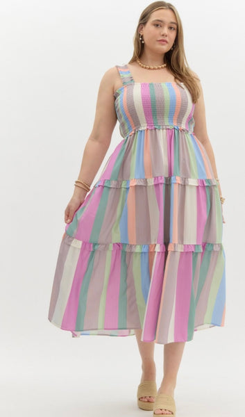 Everglades St Midi Dress - Pastel