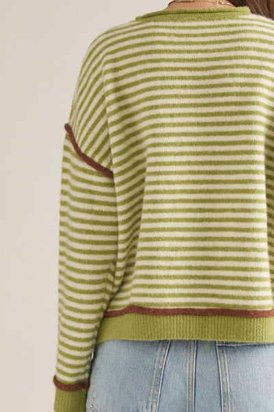 Madden Stripe Sweater - Martini Olive