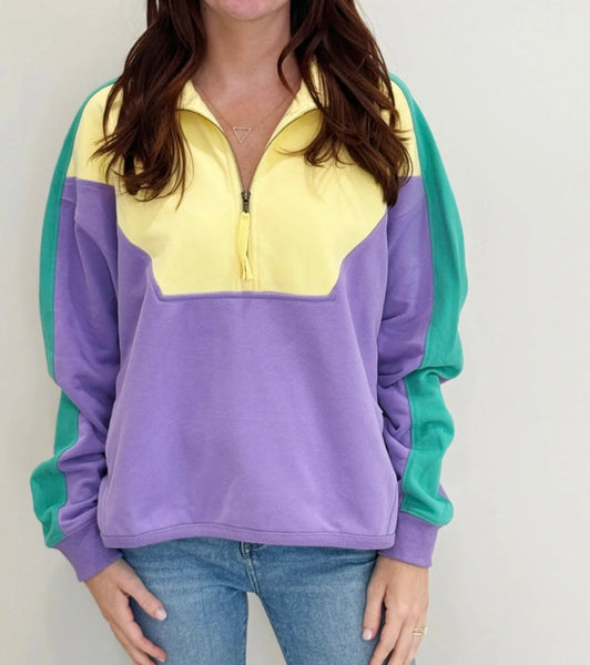 Mardi Gras Pastel 1/4 Zip Sweatshirt