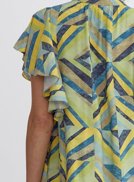 Samantha Mini Dress - Yellow Combo
