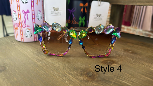 Colorful Rhinestone Sunglasses