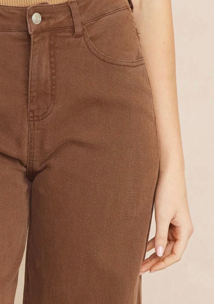 Dry Prong Wide Leg Pant - Brown