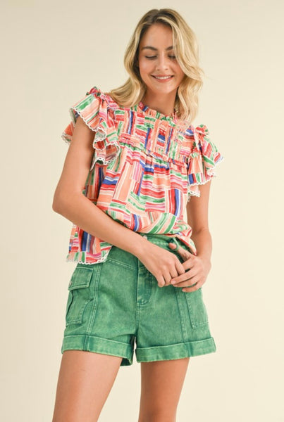 Elena Flutter Sleeve Blouse