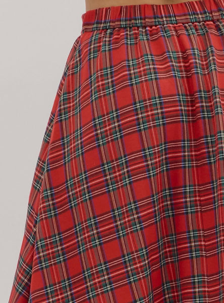 Ruby Midi Skirt Set - Red