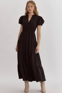 Metairie Terrace Tiered Maxi Dress - Black