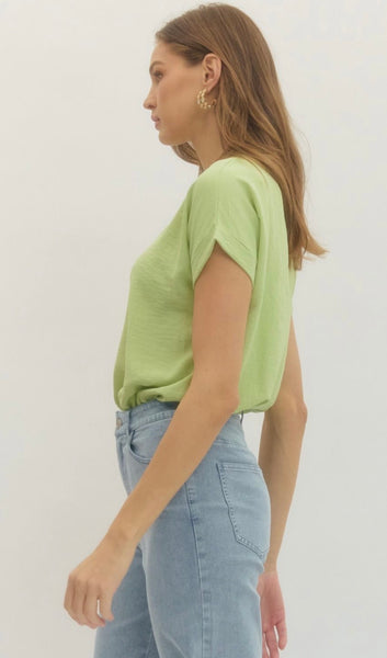 Melanie S/S Bodysuit - Honeydew