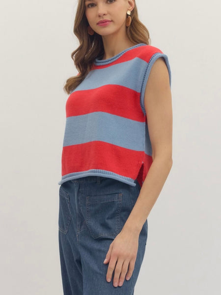 Ailani Sweater Top - Red