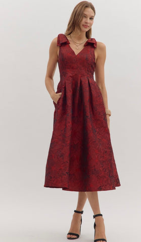 Natalie Midi Dress - Red