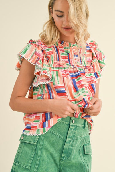 Elena Flutter Sleeve Blouse