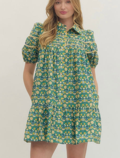 Juliette Mini Dress - Green
