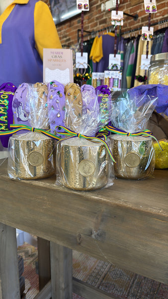 Southern Lights Candles - Gold Mercury Jar - King Cake