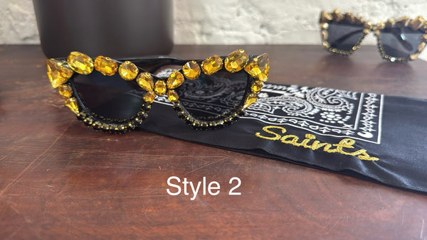 Saints Game Day Rhinestone Sunglasses
