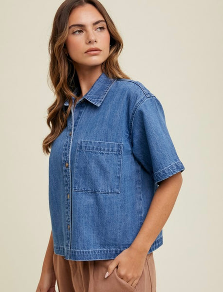 Arbor Ct Pocket Top - Denim