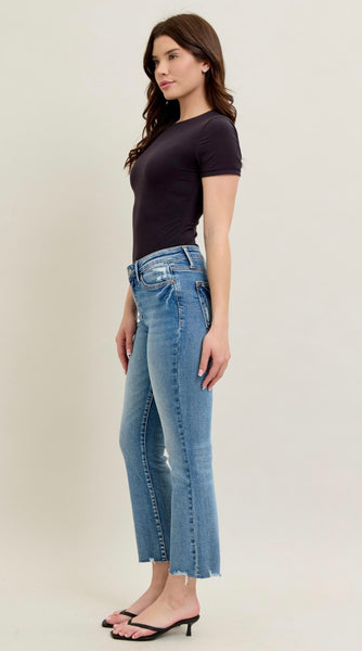 Judy Blue - Medium Rise Kick Flare Denim - Vintage Wash