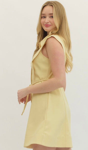Mary Button Down Dress - Lemon