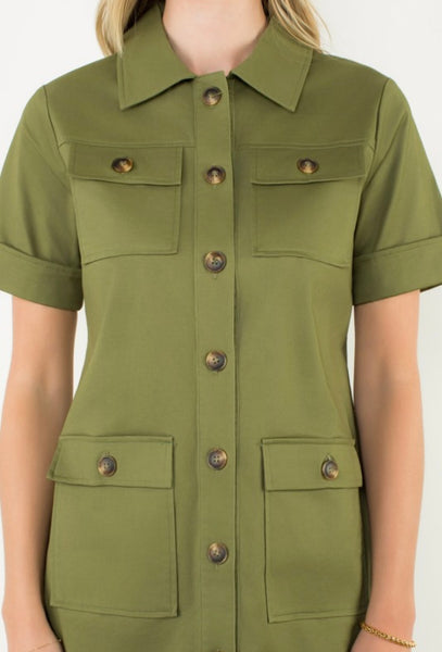 Willow Mini Dress - Olive