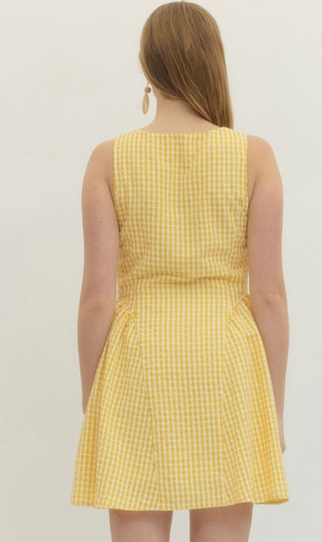 Nevaeh Gingham Dress - Yellow