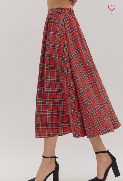 Ruby Midi Skirt Set - Red