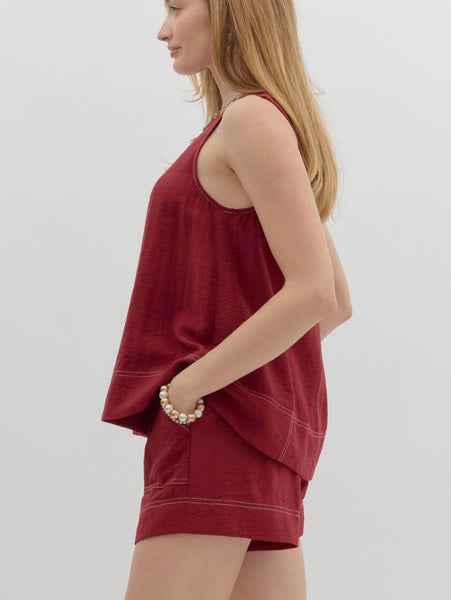 Leah Short Set - Garnet