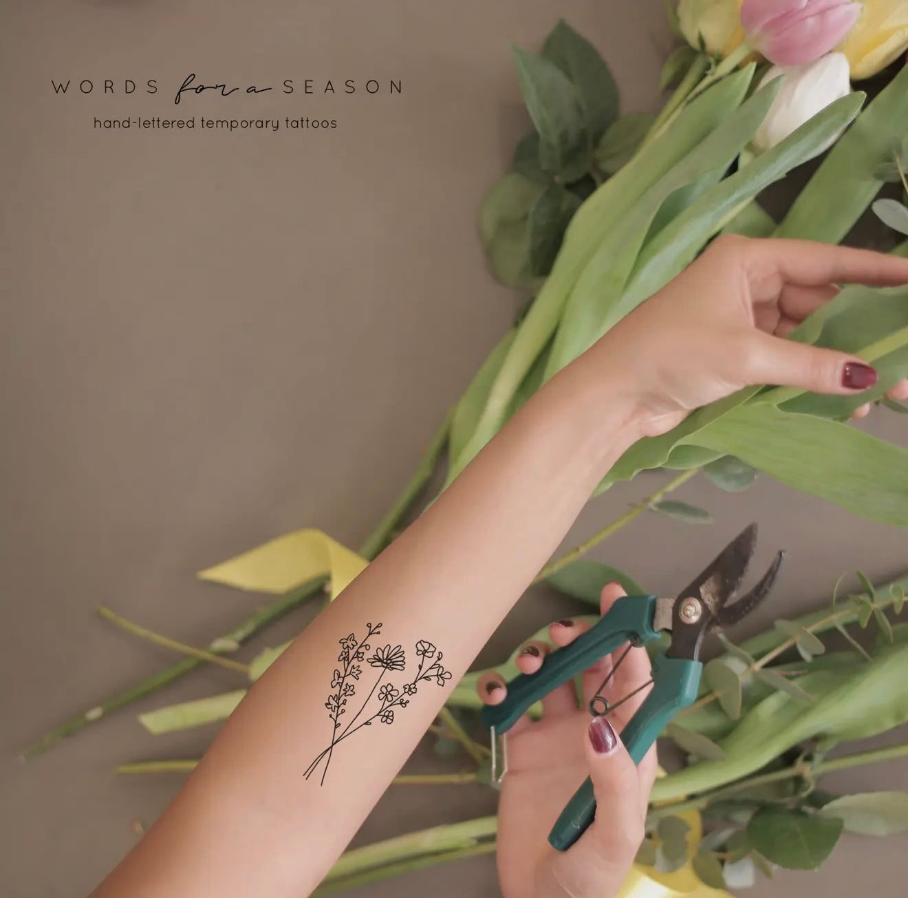 Words for a Season - Violet Bundle Calligraphy Temp Tattoo