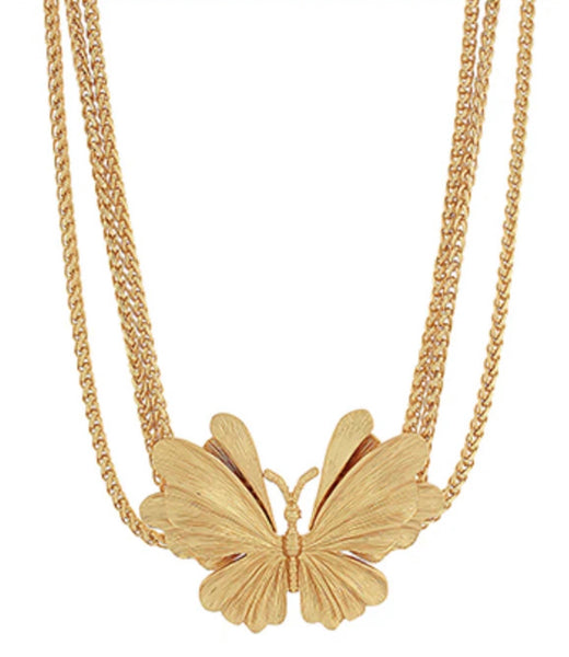 Golden Lily - Gold Butterfly Statement Necklace