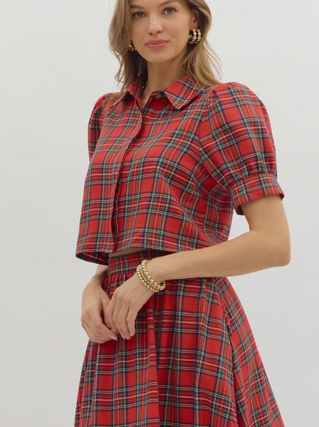 Ruby Midi Skirt Set - Red