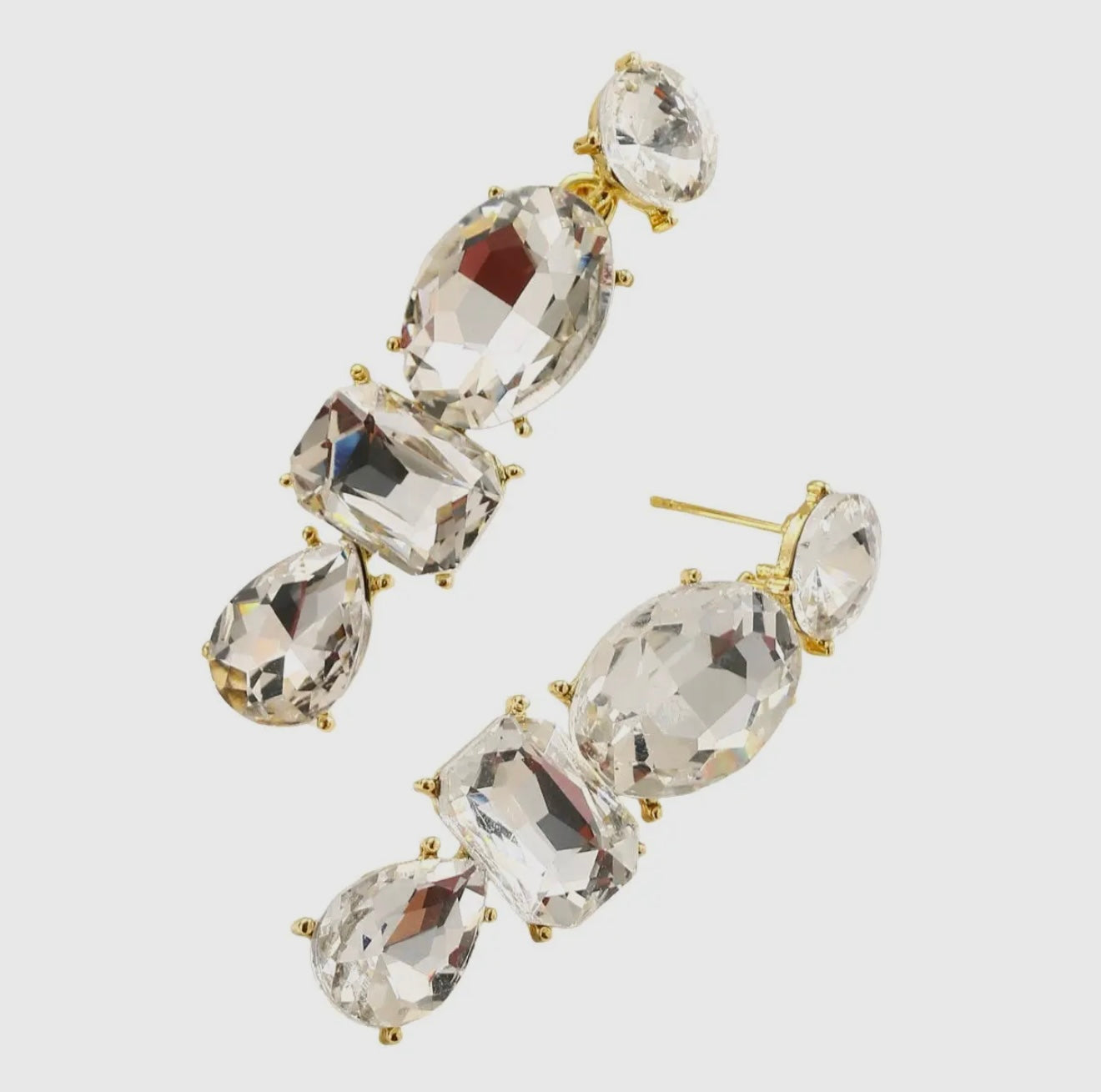 [PREORDER] Time To Sparkle Statement Earrings - Clear