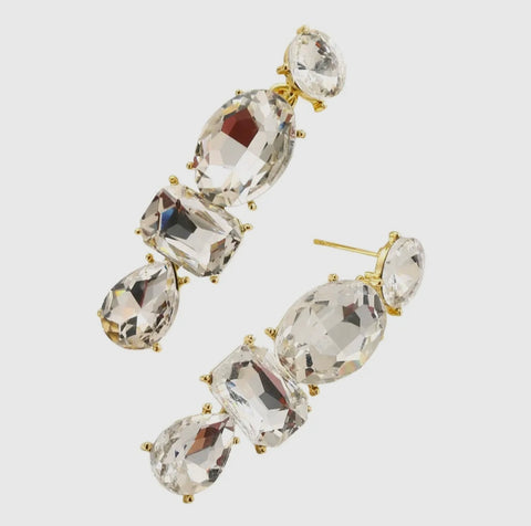 [PREORDER] Time To Sparkle Statement Earrings - Clear