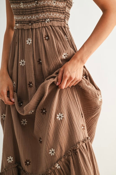 Alice Floral Maxi Dress - Brown