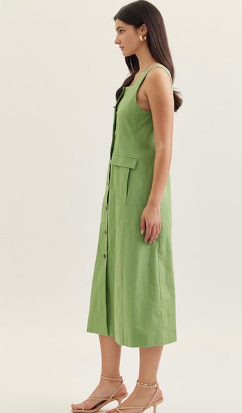 Alina Midi Dress - Matcha