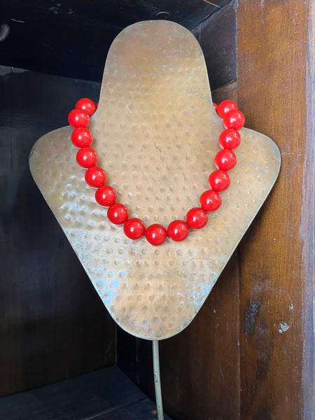 Celestine Beaded Necklace - Red