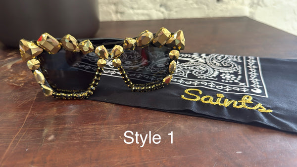Saints Game Day Rhinestone Sunglasses